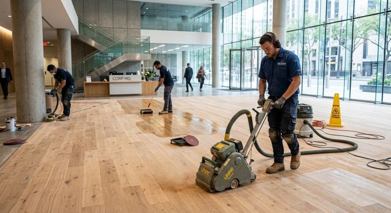 Our team working on Wood Floor Service projects in Richmond, VA