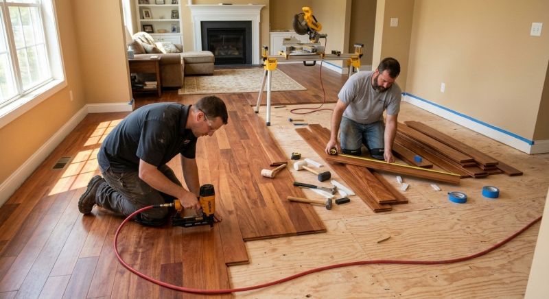 Cherry Floor Installation in Moseley, VA
