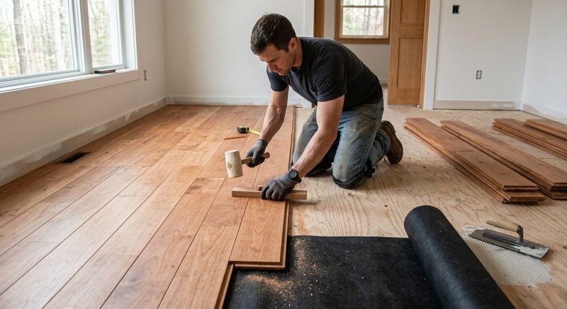 Cherry Floor Installation in Moseley, VA